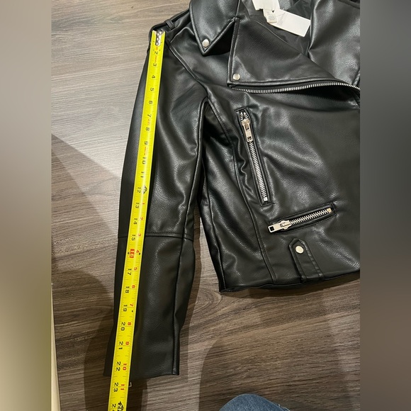 NWT H&M COATED BIKER JACKET - Picture 9 of 12